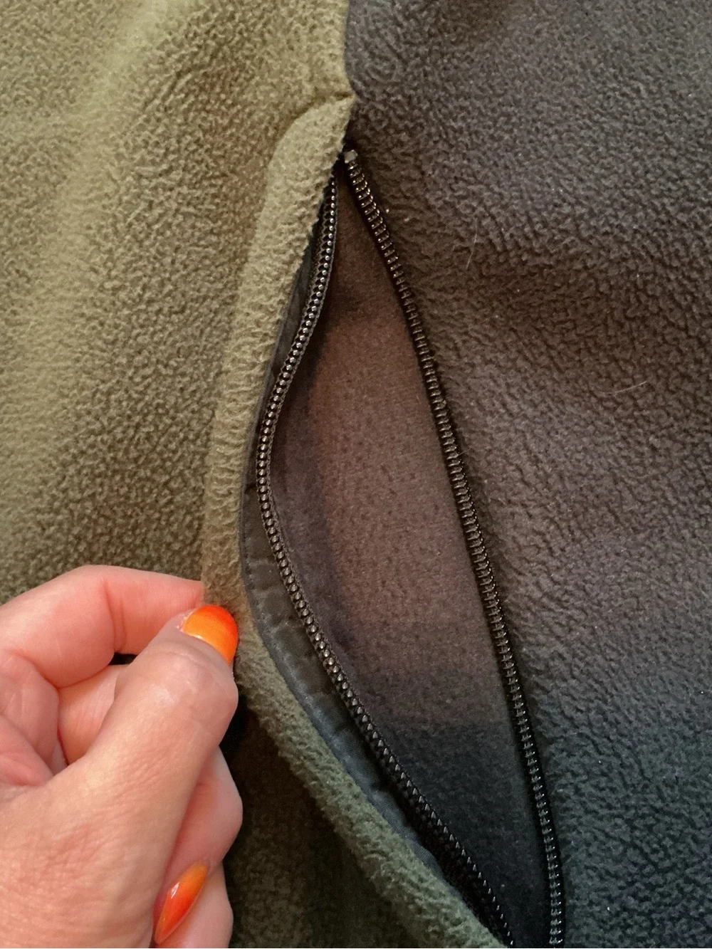 The North Face Olive Green & Black Fleece Jacket